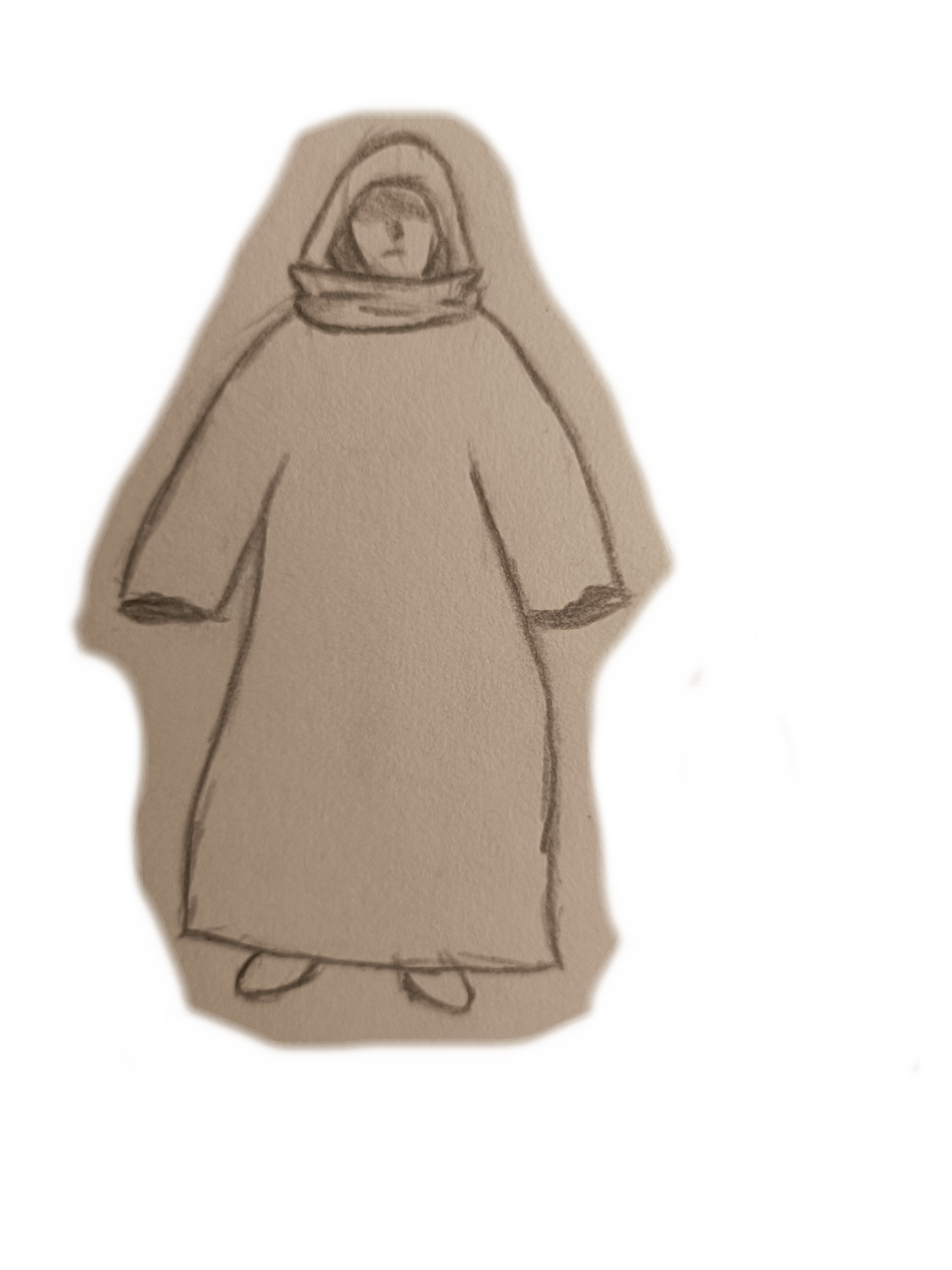sketch of a robed wizard